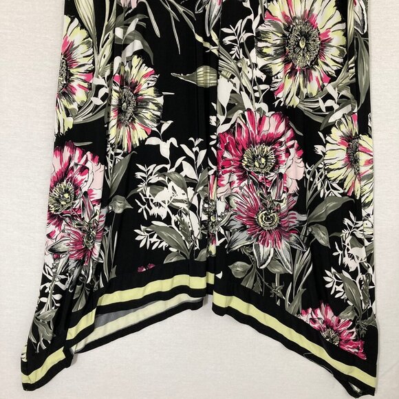 INC International Concepts Floral Wrap Stretch Knit Asymmetric Hem Midi Dress 2X - Picture 10 of 11